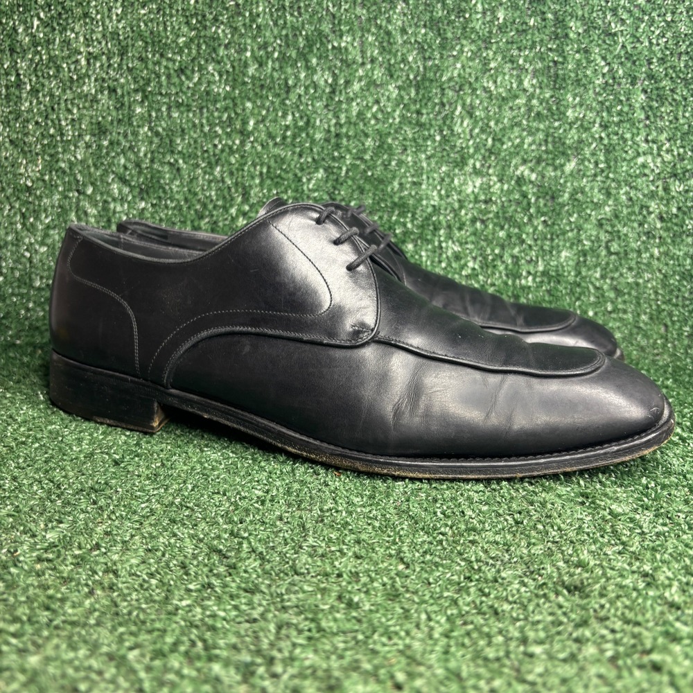 Bally Oronis Leather Lace Up Apron Toe Classic Oxford Dress Shoes Black Mens 12D